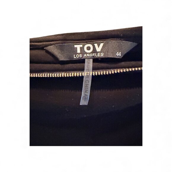 TOV Los Angeles Black Asymmetrical Zip Detail Top, Size 44 - Picture 4 of 4